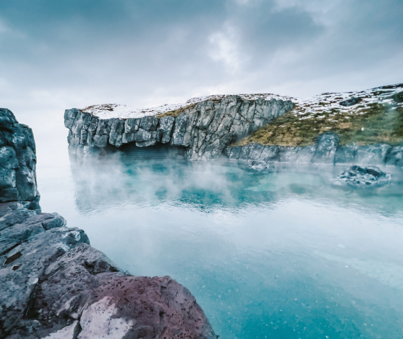 Geothermal waters at the edge of the North Atlantic, October light