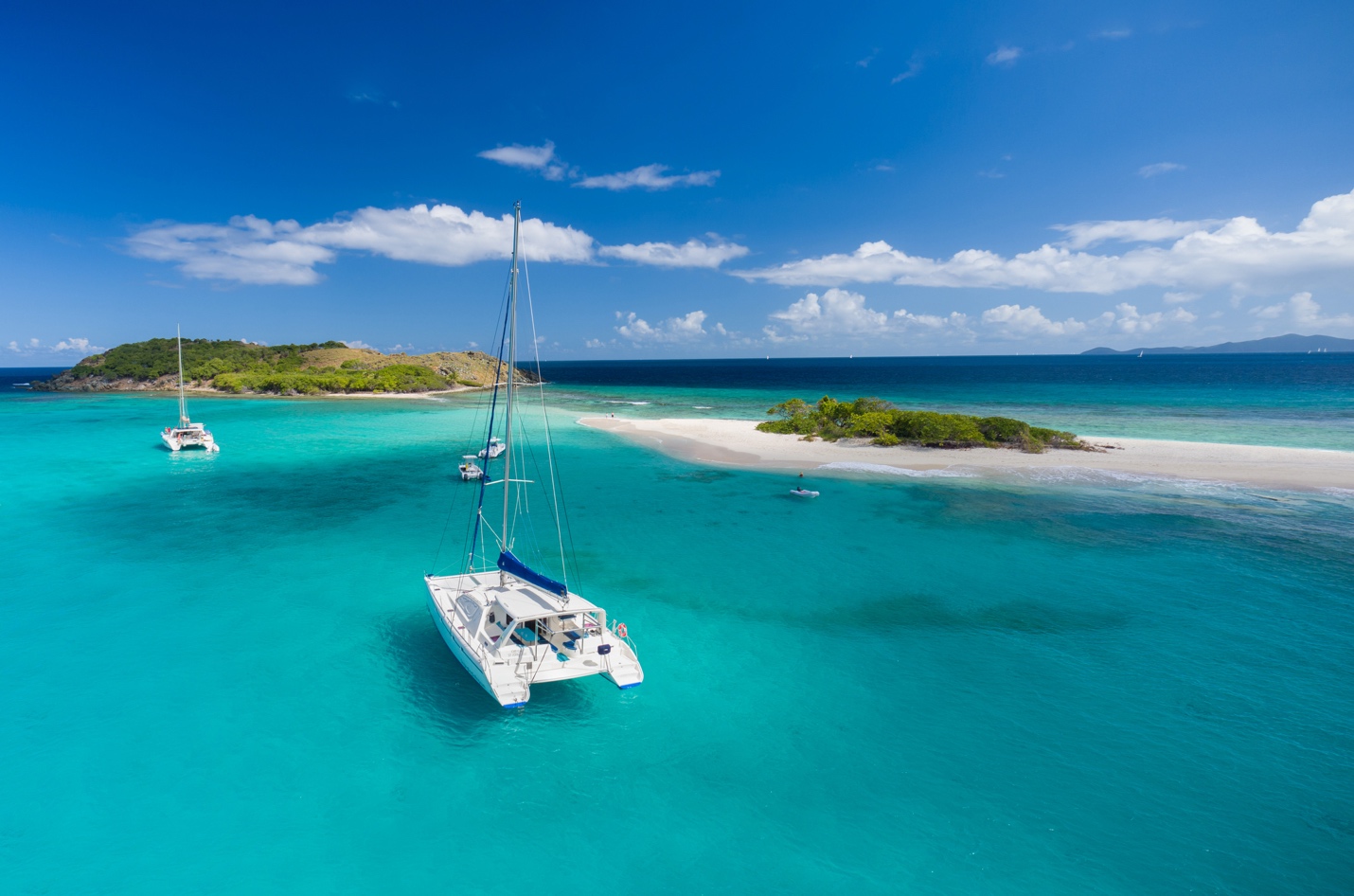 Anchored off a Caribbean sandbar